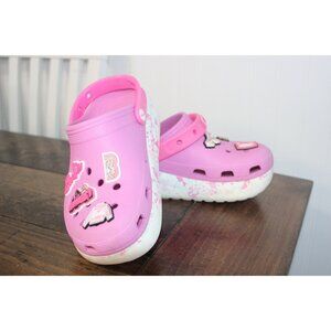 Barbie Crocs Classic  Pink & White Size Child 6 With Jibbitz Charms Kids Iconic
